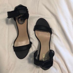 Black strappy heels